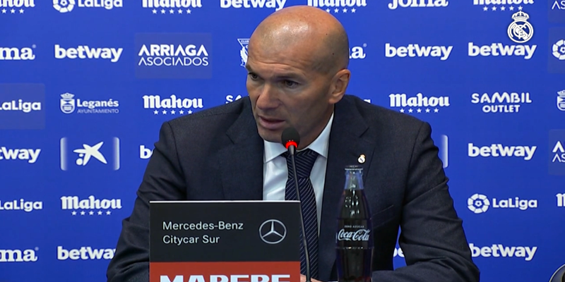 VÍDEO | Rueda de prensa de Zinedine Zidane tras el partido ante el Leganés