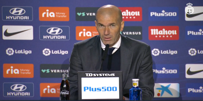 VÍDEO | Rueda de prensa de Zinedine Zidane tras el partido ante el Atlético de Madrid