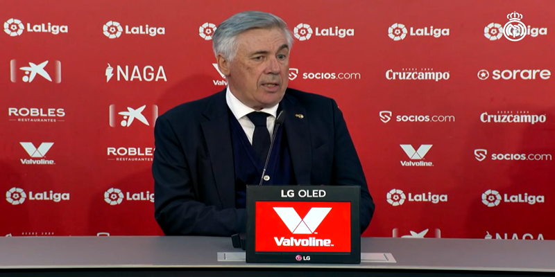 VÍDEO | Rueda de prensa de Carlo Ancelotti tras el partido ante el Sevilla