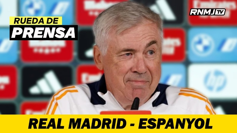 VÍDEO | 📺 RUEDA DE PRENSA DE CARLO ANCELOTTI PREVIA AL PARTIDO ANTE EL RCD ESPANYOL