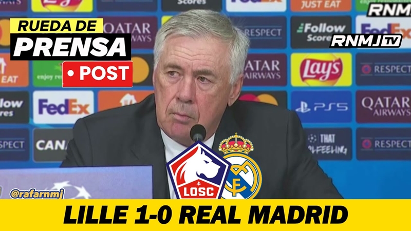 VÍDEO | 📺 RUEDA DE PRENSA DE CARLO ANCELOTTI TRAS EL PARTIDO ANTE EL LOSC LILLE