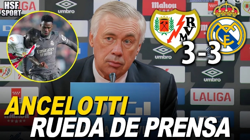 VÍDEO | 📺 RUEDA DE PRENSA DE CARLO ANCELOTTI TRAS EL PARTIDO ANTE EL RAYO VALLECANO