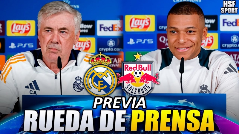 VÍDEO | 📺 RUEDA DE PRENSA DE CARLO ANCELOTTI Y KYLIAN MBAPPÉ PREVIA AL PARTIDO ANTE EL SALZBURGO