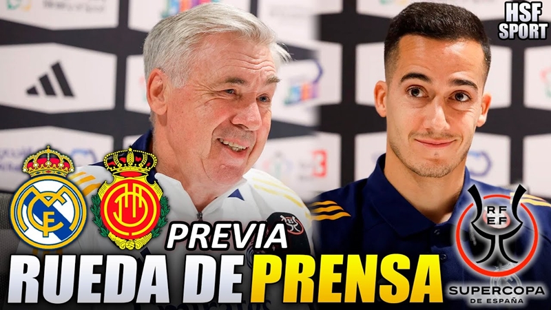 VÍDEO | 📺 RUEDA DE PRENSA DE CARLO ANCELOTTI Y LUCAS VAZQUEZ PREVIA A LA SEMIFINAL DE LA SUPERCOPA